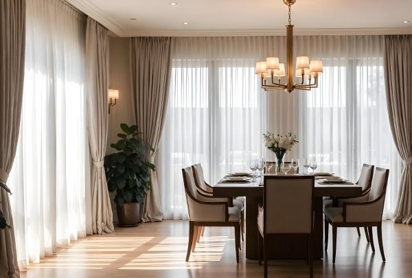 Premium curtains by D’ Art Effects for luxury interior design, crafted to enhance modern home décor with elegant fabrics and flawless finish.