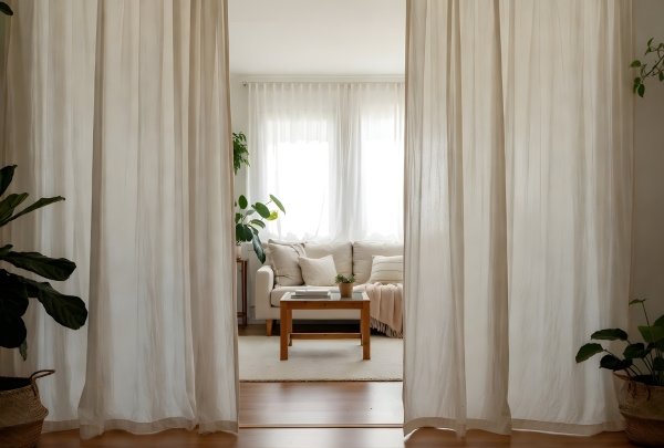 Premium curtains by D’ Art Effects for luxury interior design, crafted to enhance modern home décor with elegant fabrics and flawless finish.