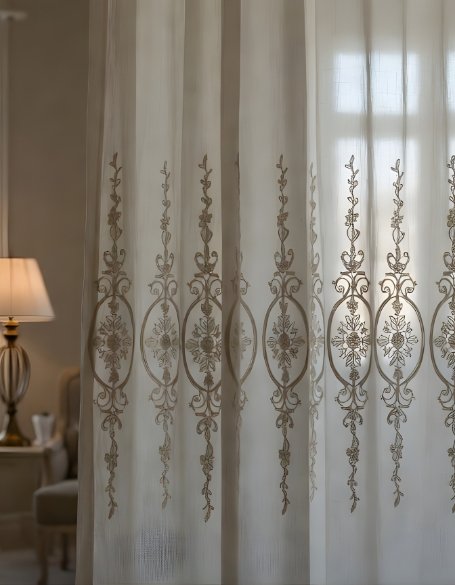 Premium curtains by D’ Art Effects for luxury interior design, crafted to enhance modern home décor with elegant fabrics and flawless finish.